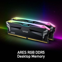 DDR5 32GB KIT 2x16GB PC 6000 Lexar ARES RGB CL30 with heatsink schwarz LD5BU016G-R6000GDLA